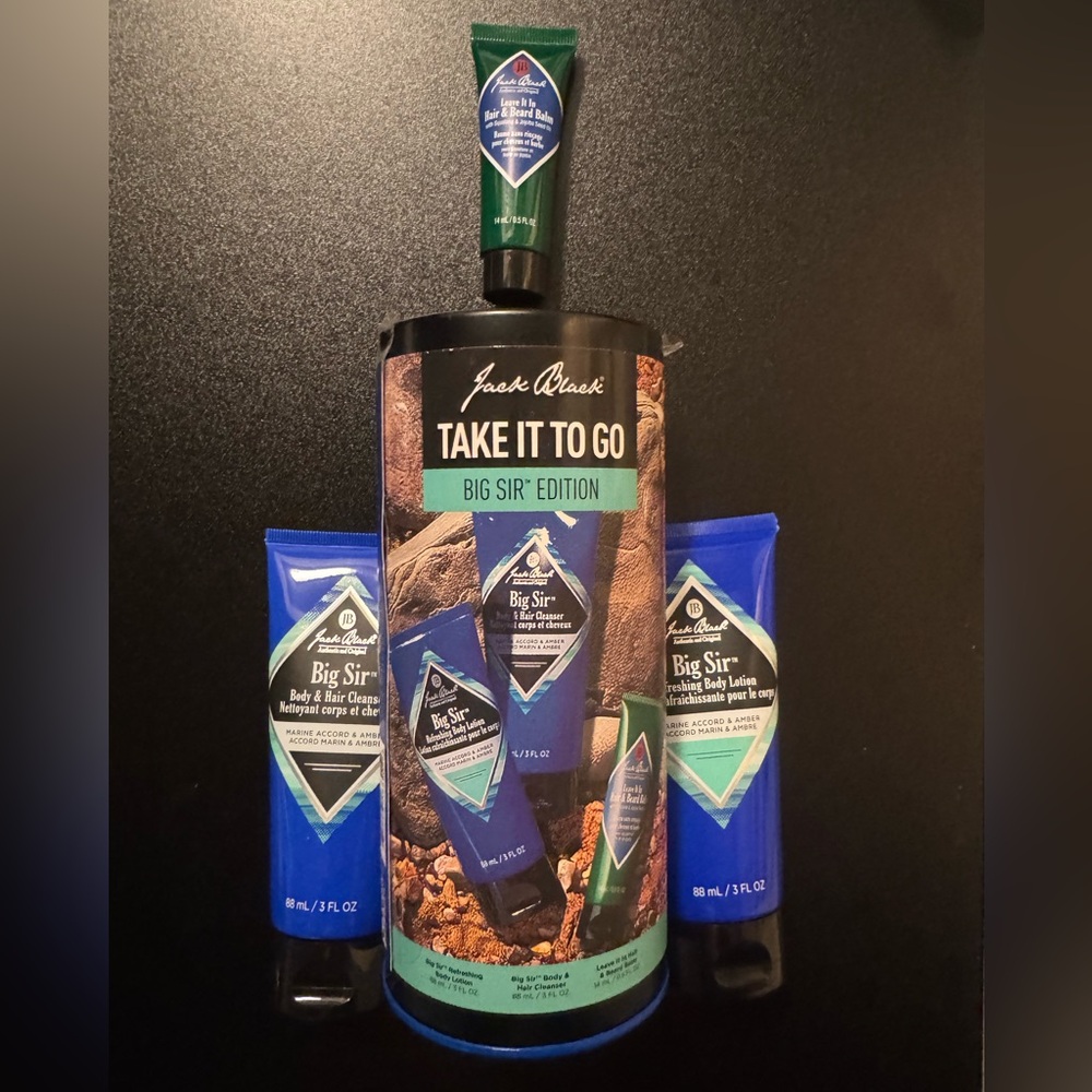 NIB Jack Black Travel Men’s Body Wash, Lotion, and Hair and Beard Balm, Big Sur